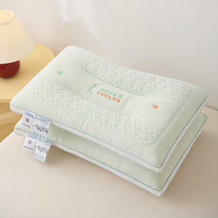 91家纺网 家纺一手货源 找家纺 佳尚枕芯 2025新款夏季超柔凉感冰丝乳胶枕头家用成人护颈椎助睡眠枕芯枕头 定型款-浅绿 48x74cm/只 低枕