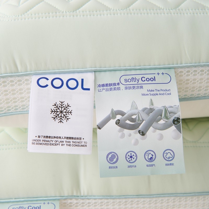 91家纺网 家纺一手货源 找家纺 佳尚枕芯 2025新款夏季超柔凉感冰丝乳胶枕头家用成人护颈椎助睡眠枕芯枕头 定型款-浅绿 48x74cm/只 高枕