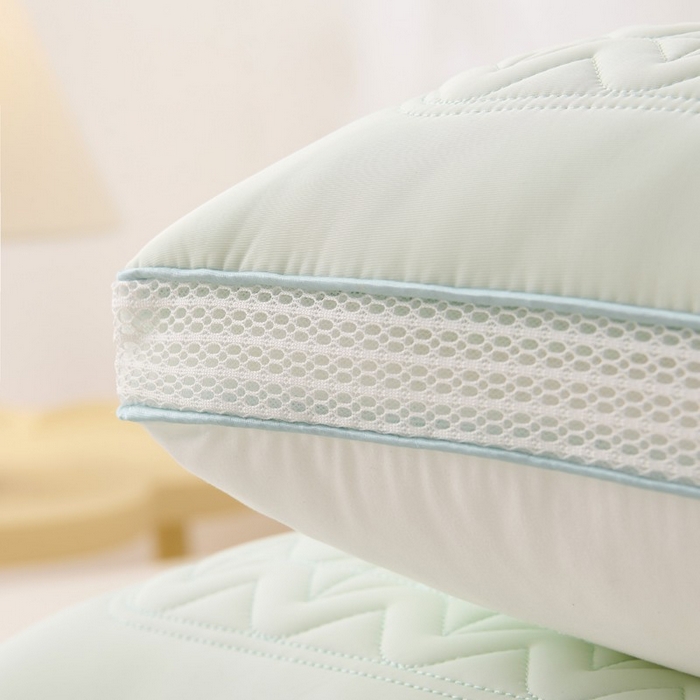 91家纺网 家纺一手货源 找家纺 佳尚枕芯 2025新款夏季超柔凉感冰丝乳胶枕头家用成人护颈椎助睡眠枕芯枕头 定型款-浅绿 48x74cm/只 高枕