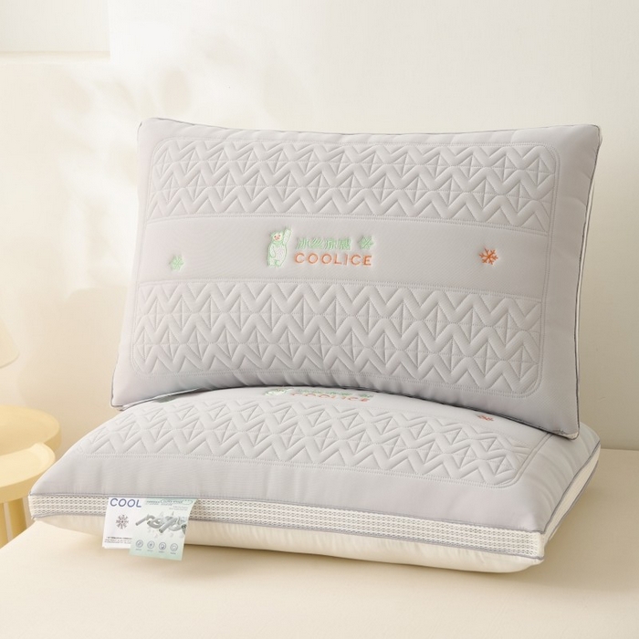 佳尚枕芯 2025新款夏季超柔凉感冰丝乳胶枕芯枕头 灰色 48x74cm/只 低枕