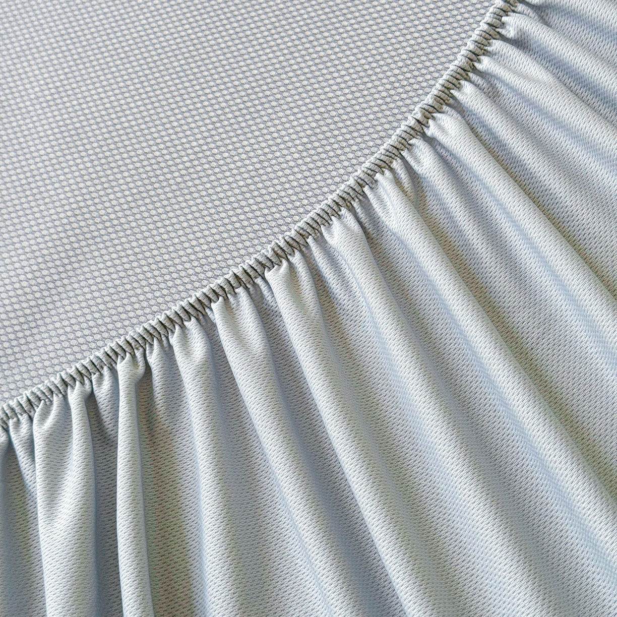 91家纺网 家纺一手货源 找家纺 瑞兴纺 2025新款复合加厚高克重凉感席床笠款 华夫格-灰