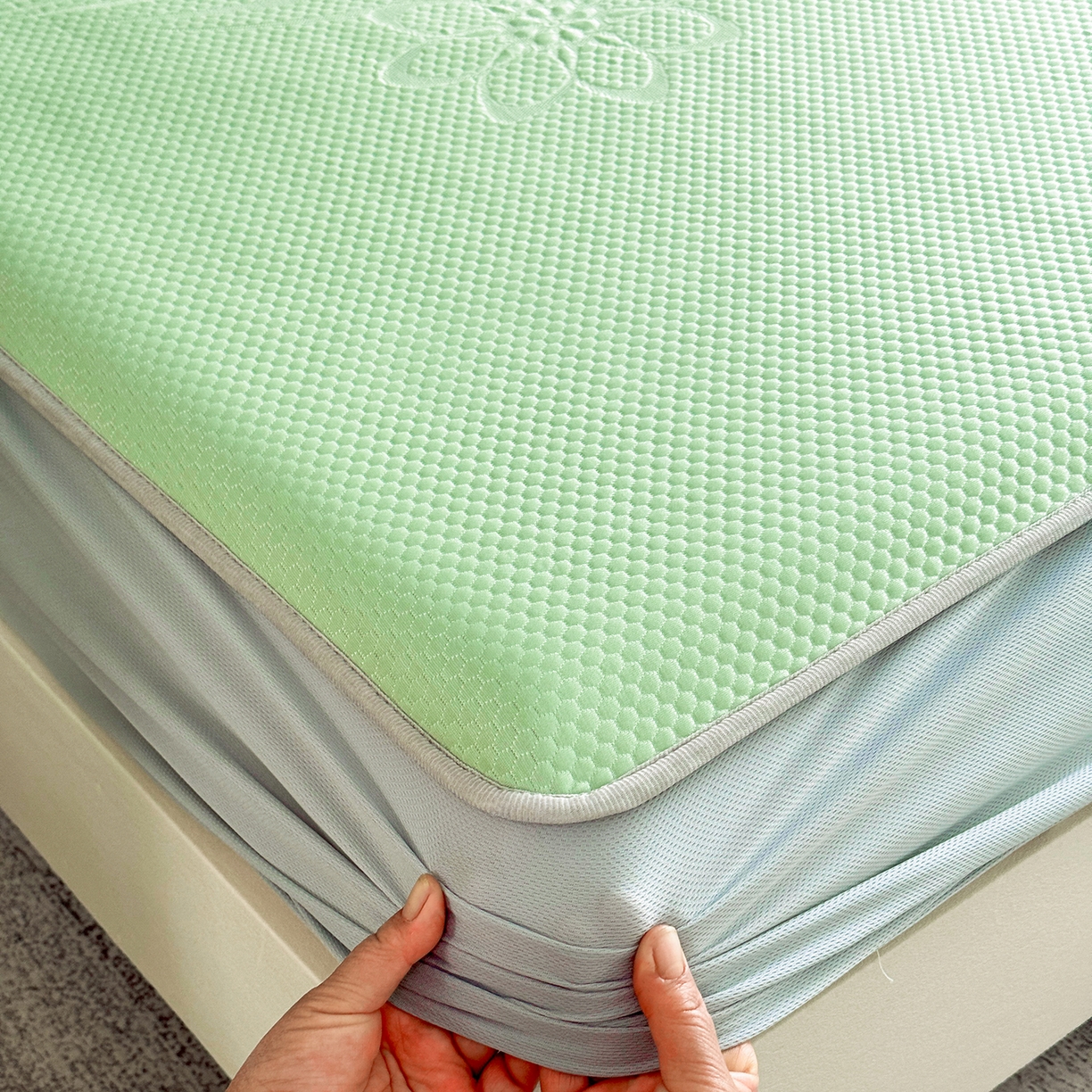 91家纺网 家纺一手货源 找家纺 （总）瑞兴纺 2025新款复合加厚高克重凉感席床笠款