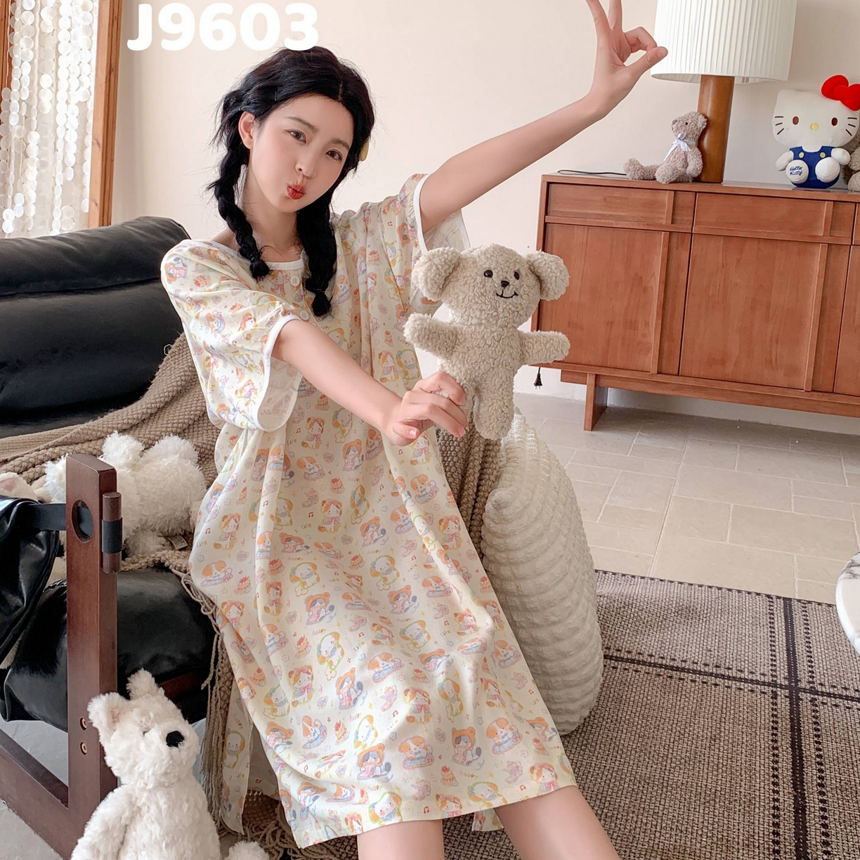 91家纺网 家纺一手货源 找家纺 （总）妍景家居生活馆 2025新款仲夏午后懒人睡裙