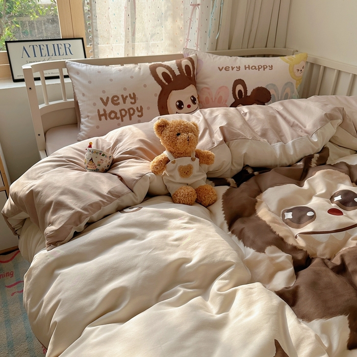 91家纺网 家纺一手货源 找家纺 美乐迪家纺 2025新款大版全棉套件四件套 布布