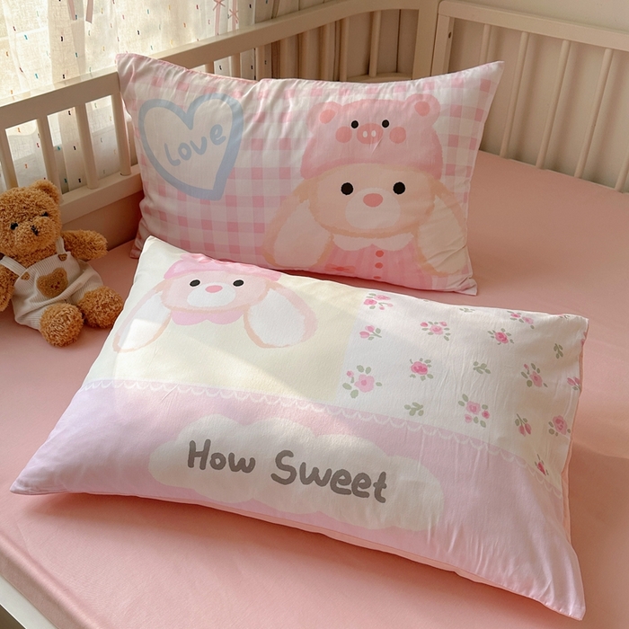 91家纺网 家纺一手货源 找家纺 美乐迪家纺 2025新款大版全棉套件四件套 大耳兔