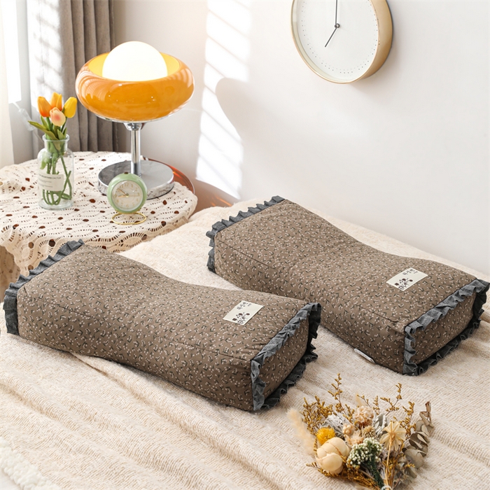 91家纺网 家纺一手货源 找家纺 总织布人 全棉小碎花小蛮腰全荞麦枕头枕芯50*22*8CM