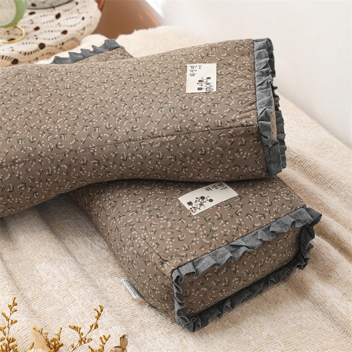 91家纺网 家纺一手货源 找家纺 总织布人 全棉小碎花小蛮腰全荞麦枕头枕芯50*22*8CM