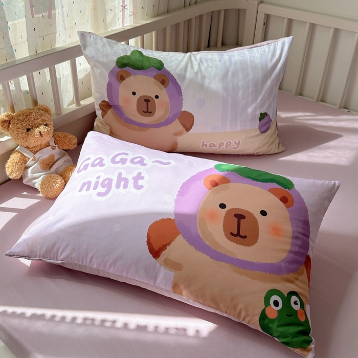 91家纺网 家纺一手货源 找家纺 美乐迪家纺 2025新款大版全棉套件四件套 卡皮巴拉