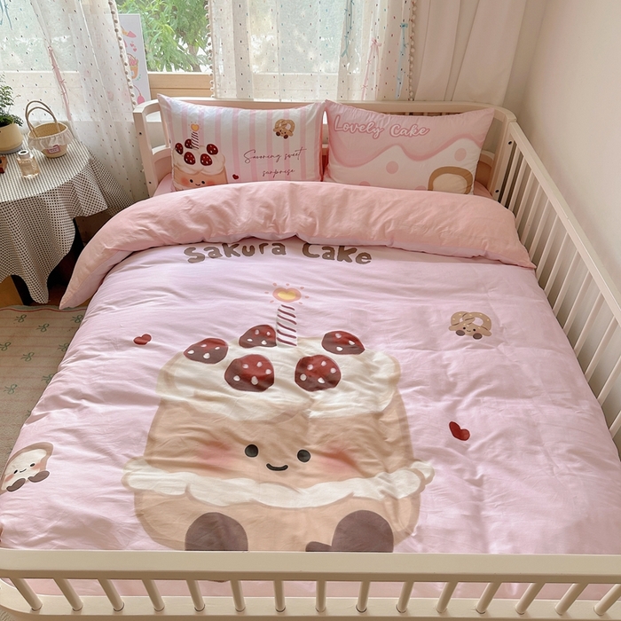 美乐迪家纺 2025新款大版全棉套件四件套 小蛋糕