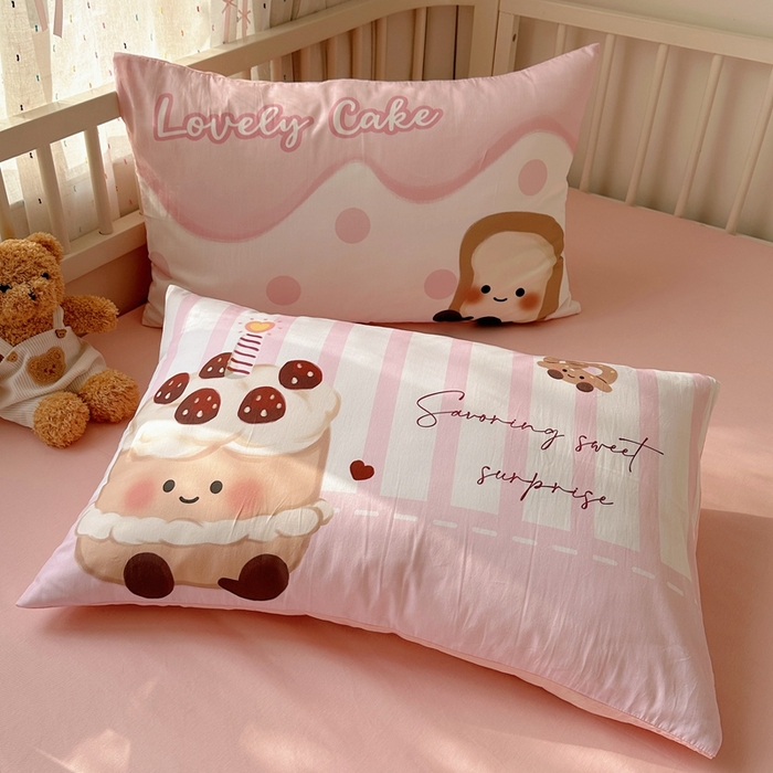 91家纺网 家纺一手货源 找家纺 美乐迪家纺 2025新款大版全棉套件四件套 小蛋糕