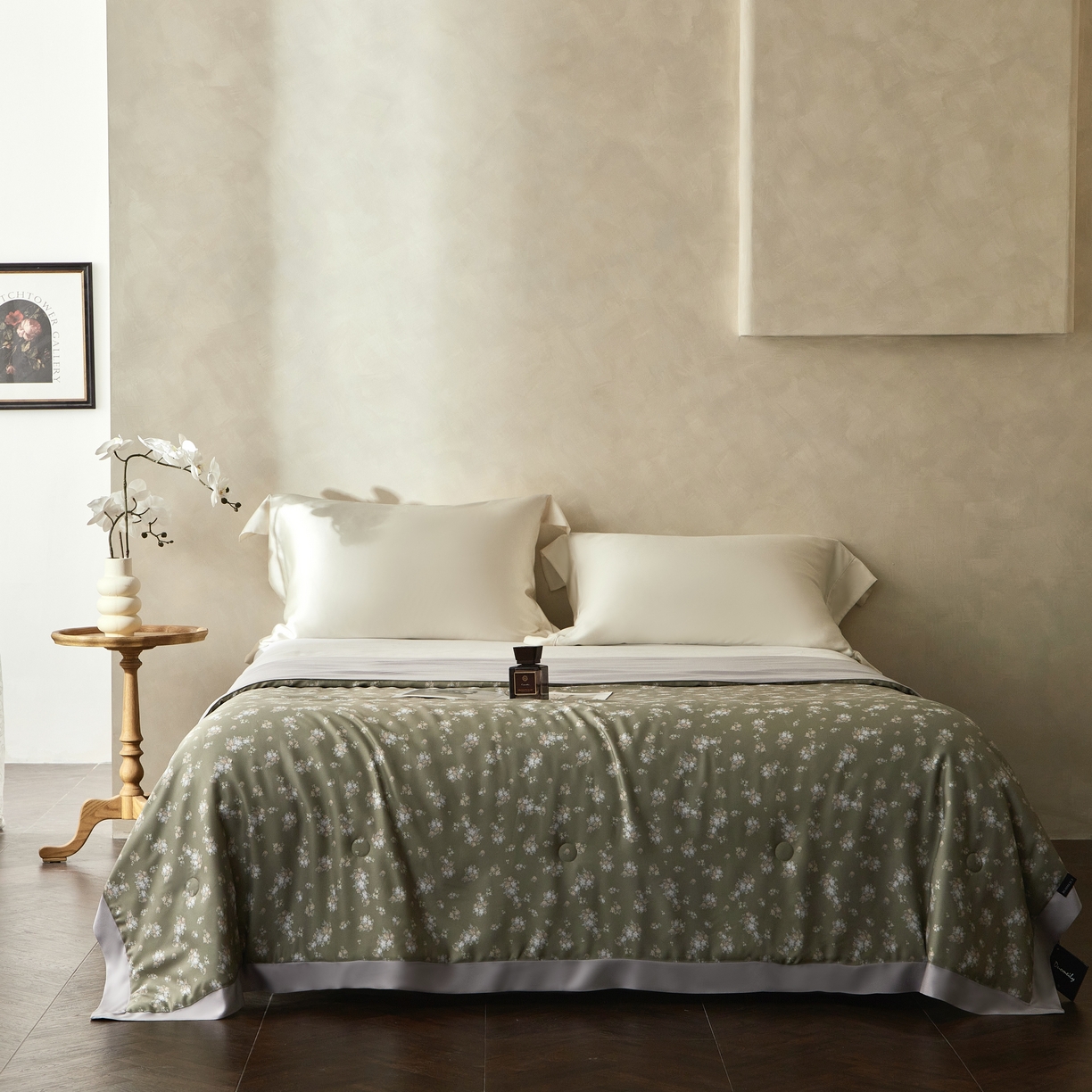 91家纺网 家纺一手货源 找家纺 2025新款【DM】莫代尔印花小碎花夏被-风格一 琉璃（绿）