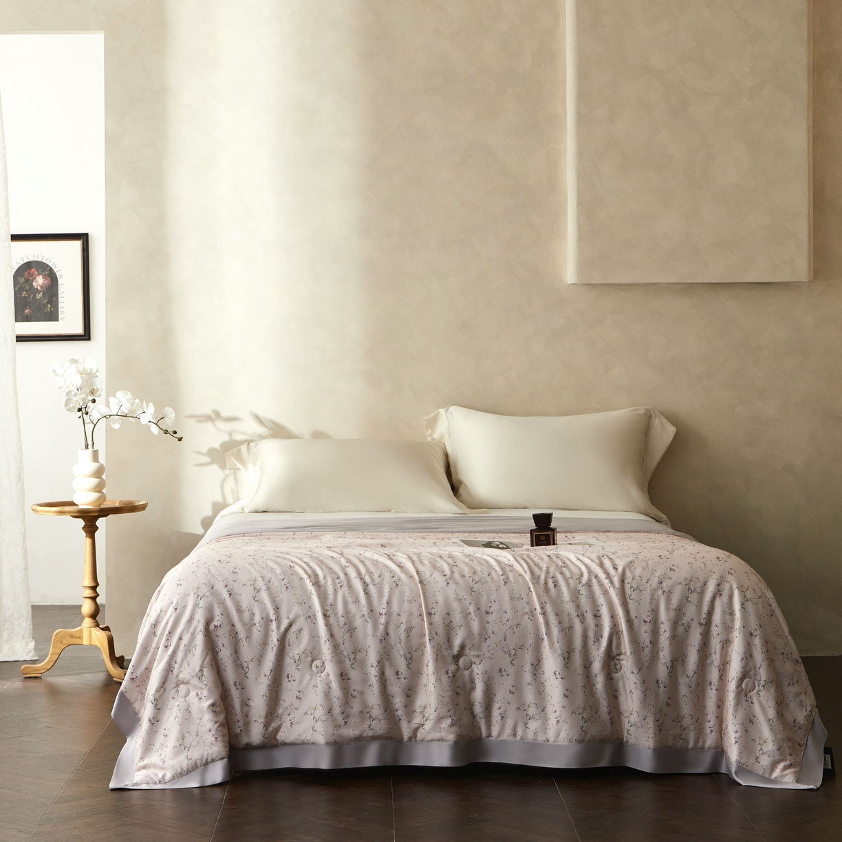 91家纺网 家纺一手货源 找家纺 2025新款【DM】莫代尔印花小碎花夏被-风格一 清蔓