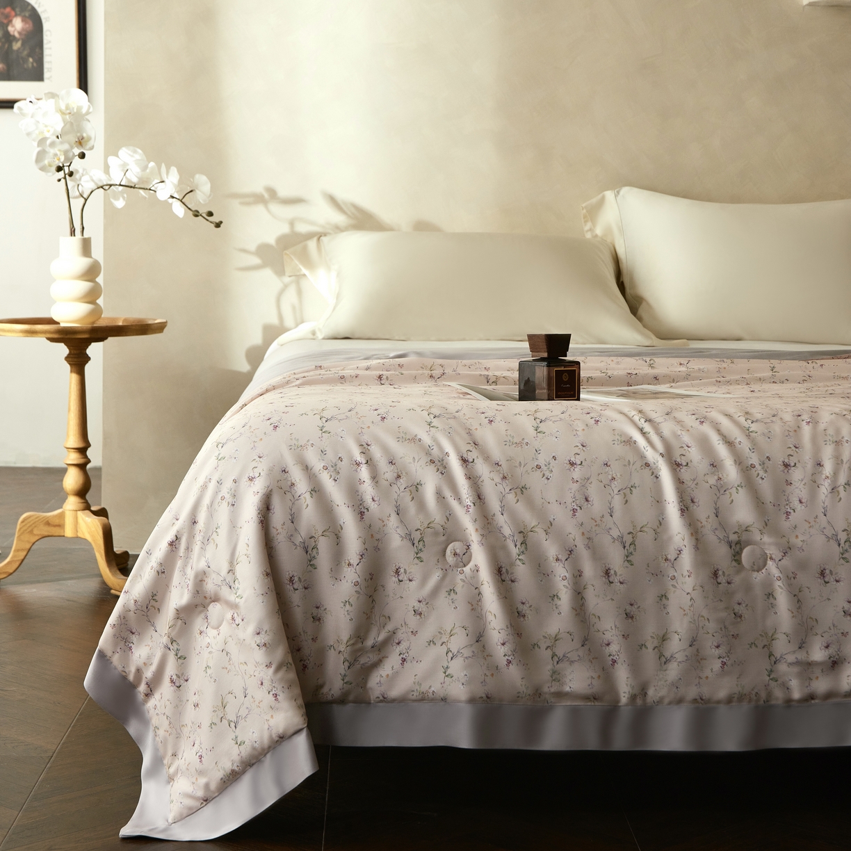 91家纺网 家纺一手货源 找家纺 2025新款【DM】莫代尔印花小碎花夏被-风格一 清蔓