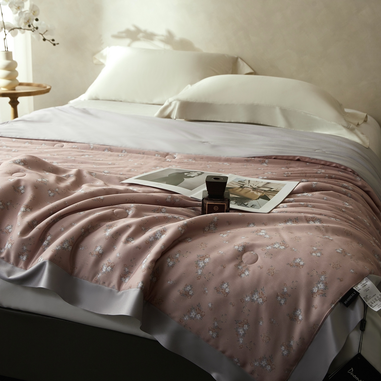 2025新款【DM】莫代尔印花小碎花夏被-风格一 时光（豆粉）