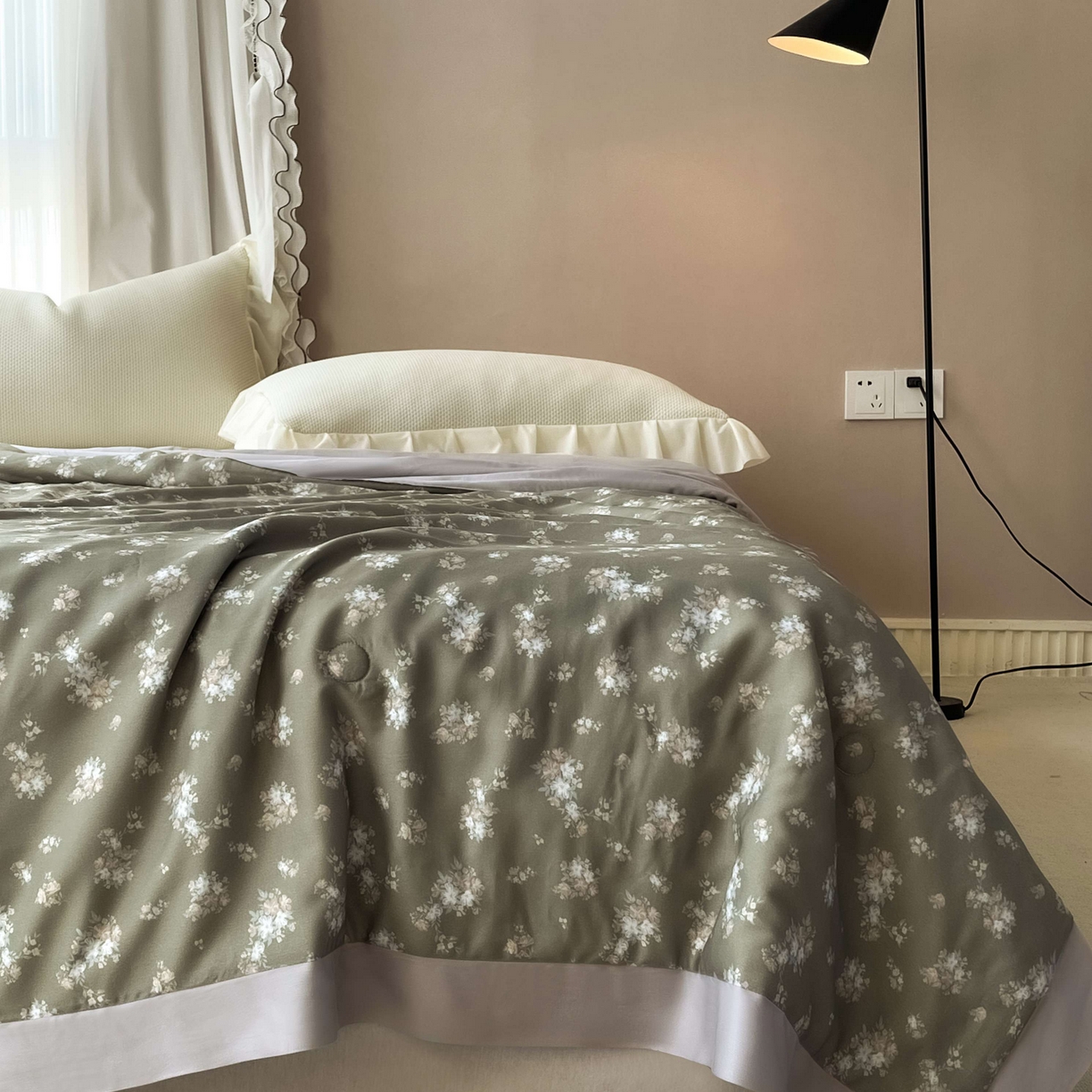 91家纺网 家纺一手货源 找家纺 南通朵美纺织品有限公司 2025新款【DM】莫代尔印花小碎花夏被-风格二 琉璃（绿）