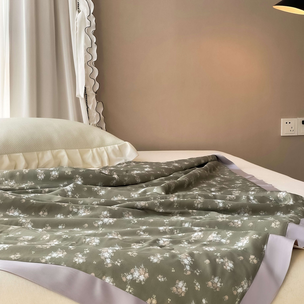 91家纺网 家纺一手货源 找家纺 南通朵美纺织品有限公司 2025新款【DM】莫代尔印花小碎花夏被-风格二 琉璃（绿）