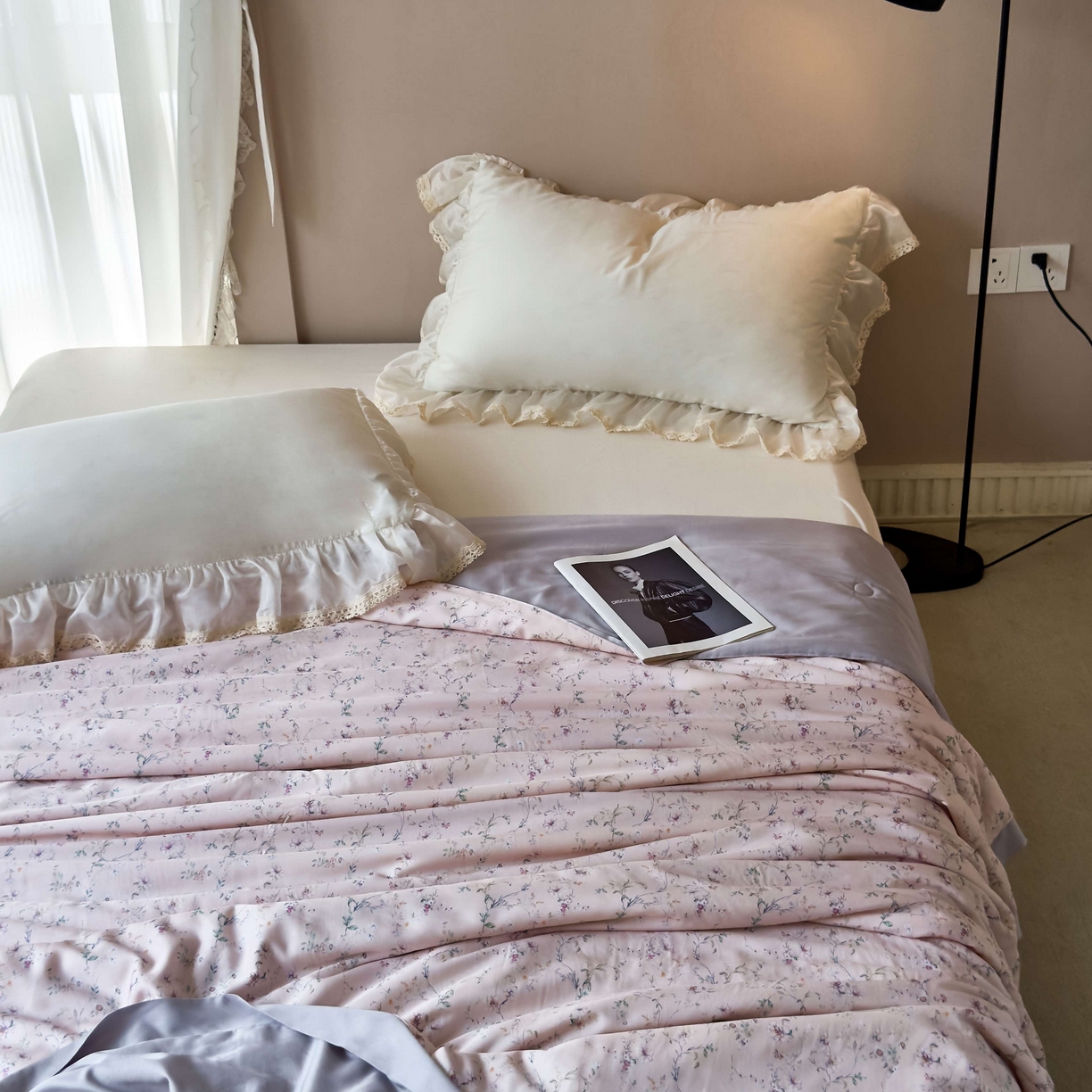 91家纺网 家纺一手货源 找家纺 南通朵美纺织品有限公司 2025新款【DM】莫代尔印花小碎花夏被-风格二 清蔓