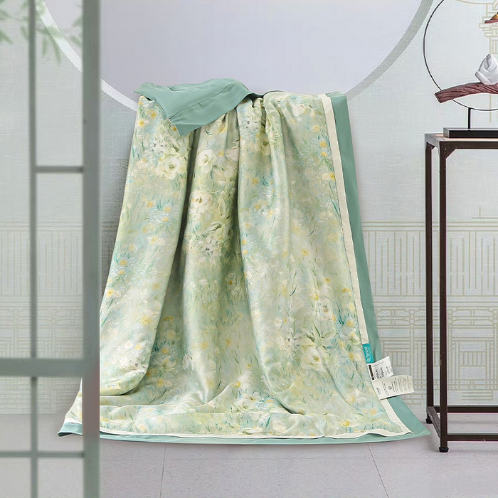 91家纺网 家纺一手货源 找家纺 （总）薇玛仕 2025新款100支兰精天丝数码印花可水洗蚕丝夏凉被空调被