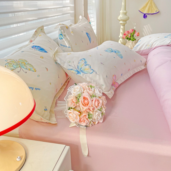 91家纺网 家纺一手货源 找家纺 朵朵家纺 2025新款芦荟棉亲肤印花系列被套单件-单被套 蝴蝶仙子