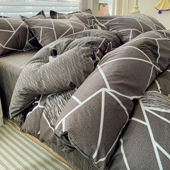 91家纺网 家纺一手货源 找家纺 朵朵家纺 2025新款芦荟棉亲肤印花系列被套单件-单被套 爱尚灰