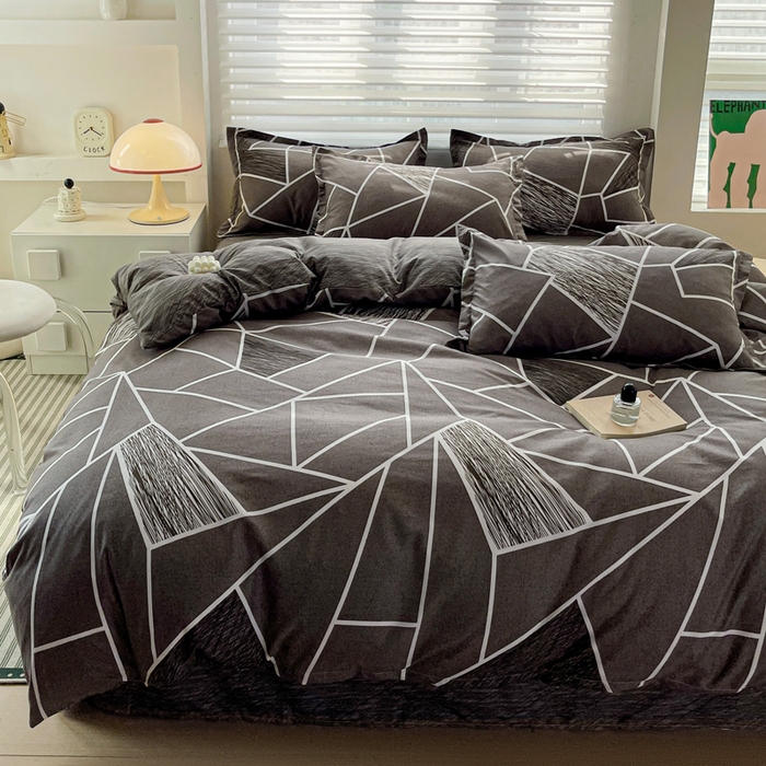 91家纺网 家纺一手货源 找家纺 朵朵家纺 2025新款芦荟棉亲肤印花系列被套单件-单被套 爱尚灰