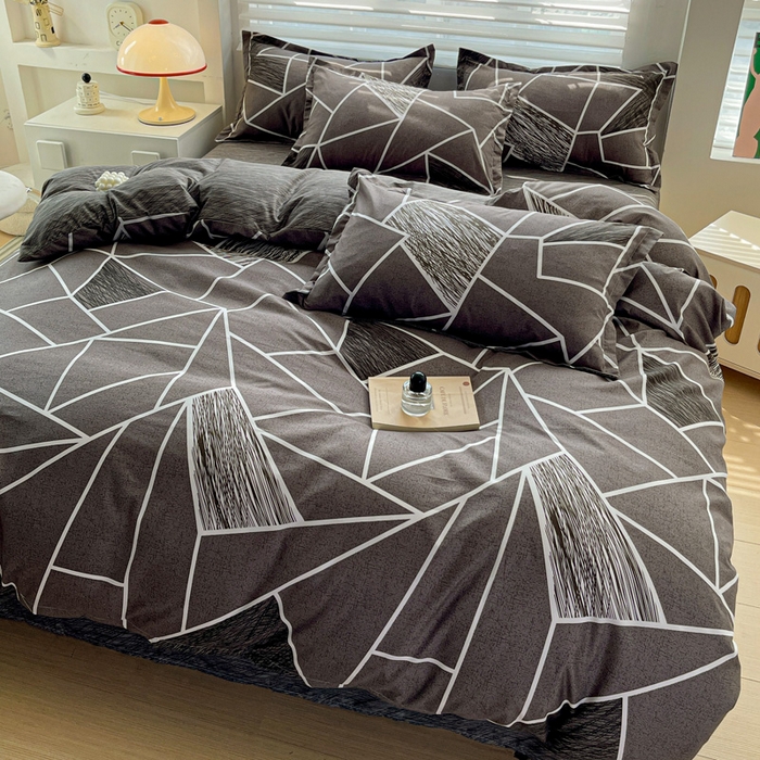 91家纺网 家纺一手货源 找家纺 朵朵家纺 2025新款芦荟棉亲肤印花系列被套单件-单被套 爱尚灰