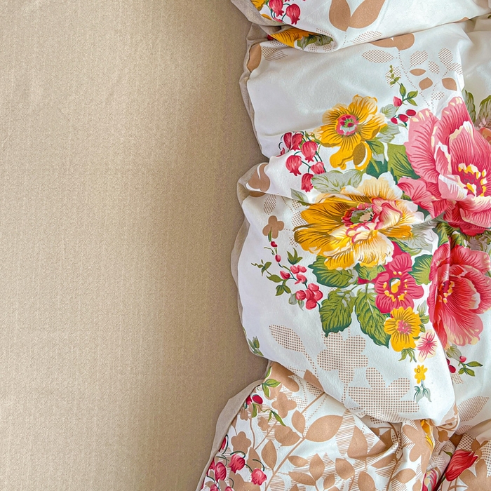 91家纺网 家纺一手货源 找家纺 朵朵家纺 2025新款芦荟棉亲肤印花系列被套单件-单被套 花初