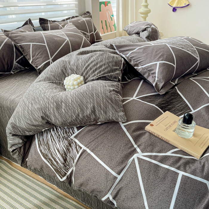 91家纺网 家纺一手货源 找家纺 朵朵家纺 2025新款芦荟棉亲肤印花系列被套单件-单被套 爱尚灰