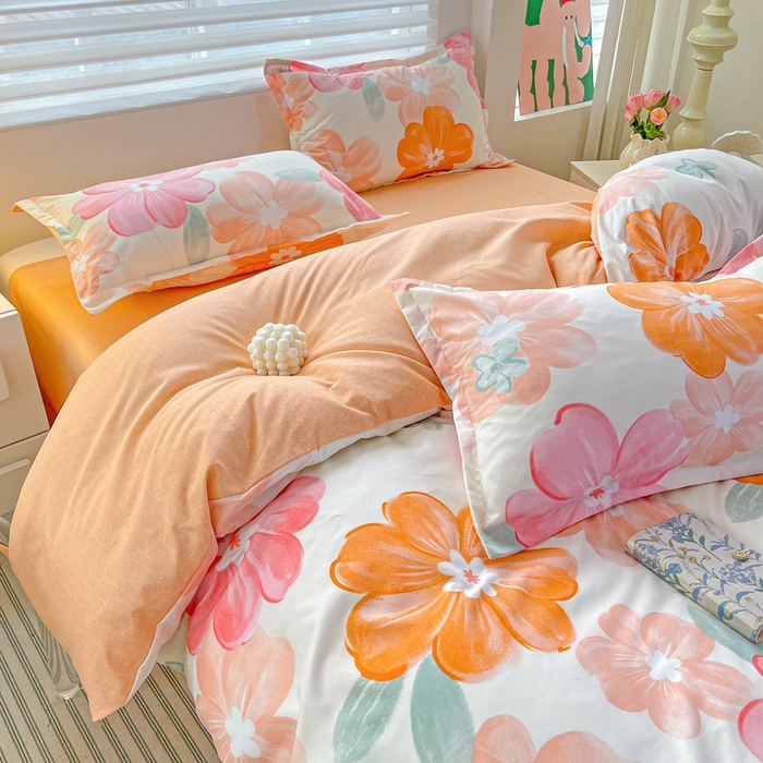 91家纺网 家纺一手货源 找家纺 朵朵家纺 2025新款芦荟棉亲肤印花系列被套单件-单被套 花夕