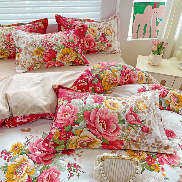 91家纺网 家纺一手货源 找家纺 朵朵家纺 2025新款芦荟棉亲肤印花系列被套单件-单被套 花初