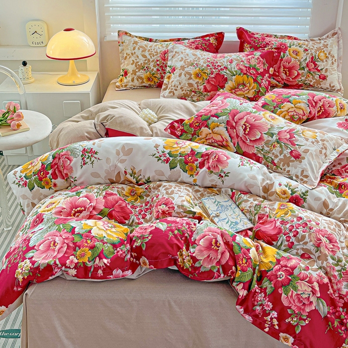 91家纺网 家纺一手货源 找家纺 朵朵家纺 2025新款芦荟棉亲肤印花系列被套单件-单被套 花初