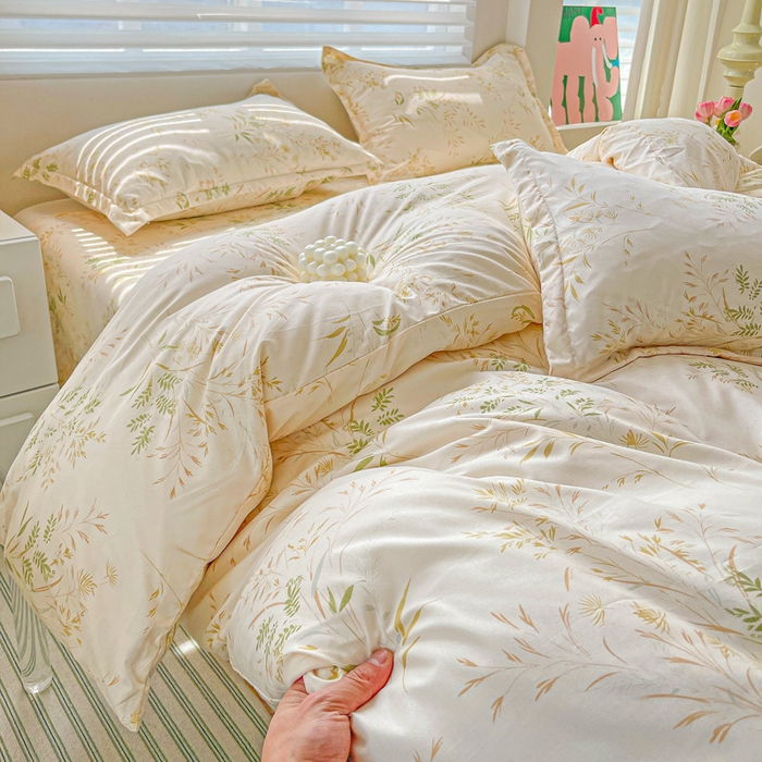 91家纺网 家纺一手货源 找家纺 朵朵家纺 2025新款芦荟棉亲肤印花系列被套单件-单被套 仙草AA