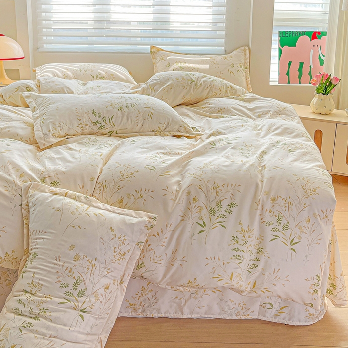 91家纺网 家纺一手货源 找家纺 朵朵家纺 2025新款芦荟棉亲肤印花系列被套单件-单被套 仙草AA