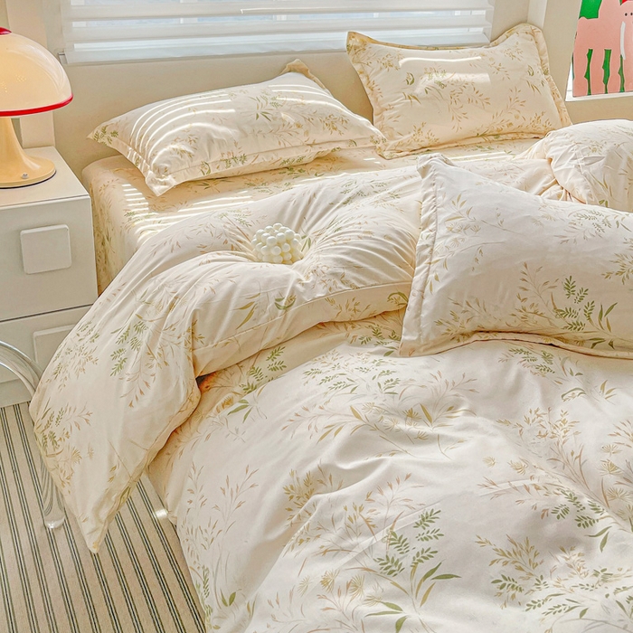 91家纺网 家纺一手货源 找家纺 朵朵家纺 2025新款芦荟棉亲肤印花系列被套单件-单被套 仙草AA