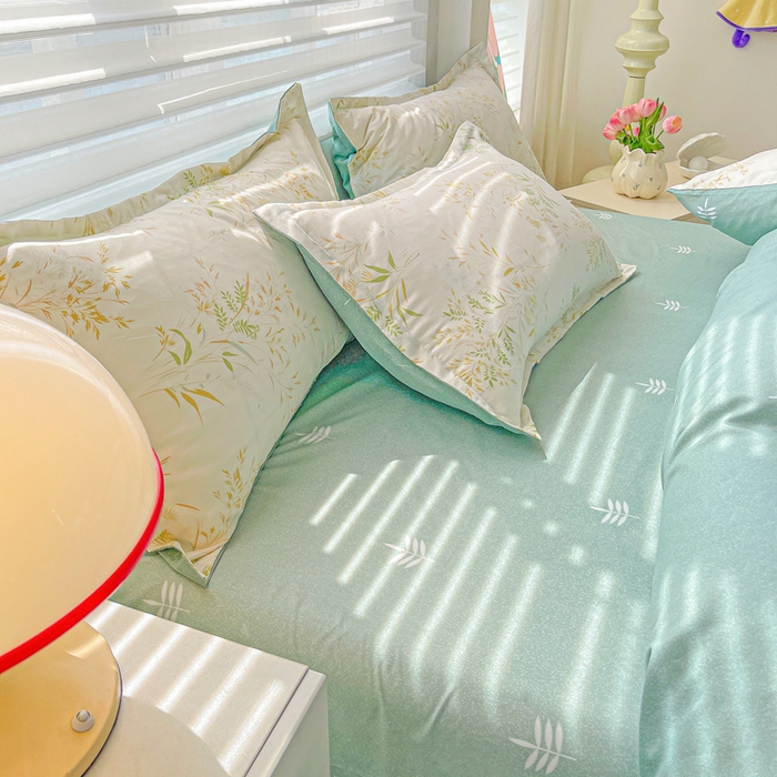 91家纺网 家纺一手货源 找家纺 朵朵家纺 2025新款芦荟棉亲肤印花系列被套单件-单被套 仙草