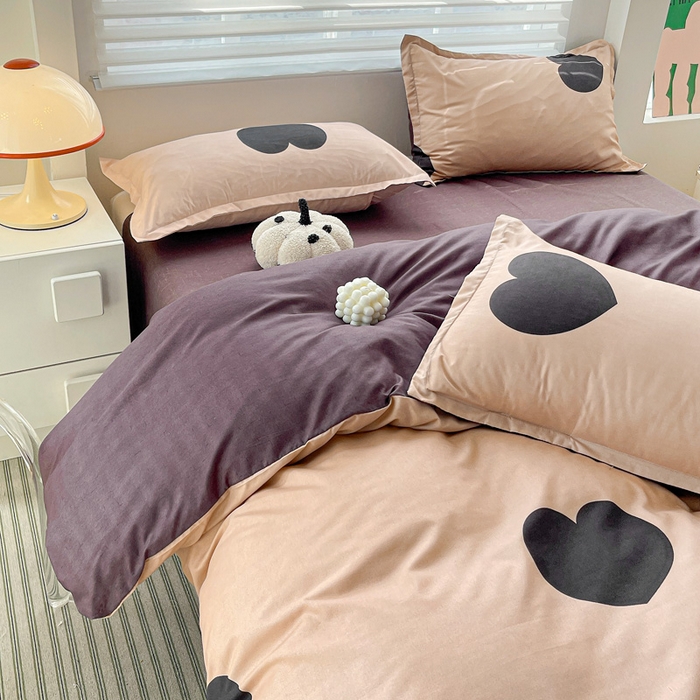 91家纺网 家纺一手货源 找家纺 朵朵家纺 2025新款芦荟棉亲肤印花系列被套单件-单被套 比心