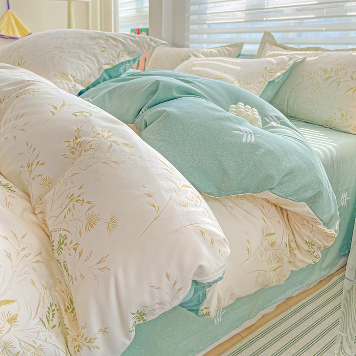 91家纺网 家纺一手货源 找家纺 朵朵家纺 2025新款芦荟棉亲肤印花系列被套单件-单被套 仙草