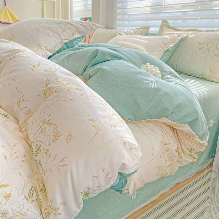 91家纺网 家纺一手货源 找家纺 朵朵家纺 2025新款芦荟棉亲肤印花系列被套单件-单被套 仙草