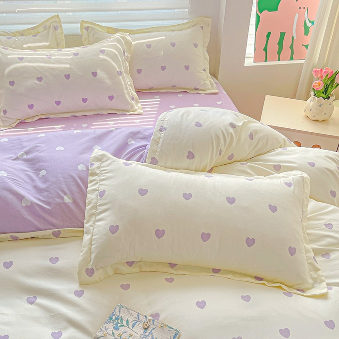 91家纺网 家纺一手货源 找家纺 朵朵家纺 2025新款芦荟棉亲肤印花系列被套单件-单被套 爱心灰