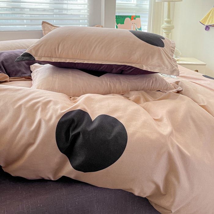 91家纺网 家纺一手货源 找家纺 朵朵家纺 2025新款芦荟棉亲肤印花系列被套单件-单被套 比心