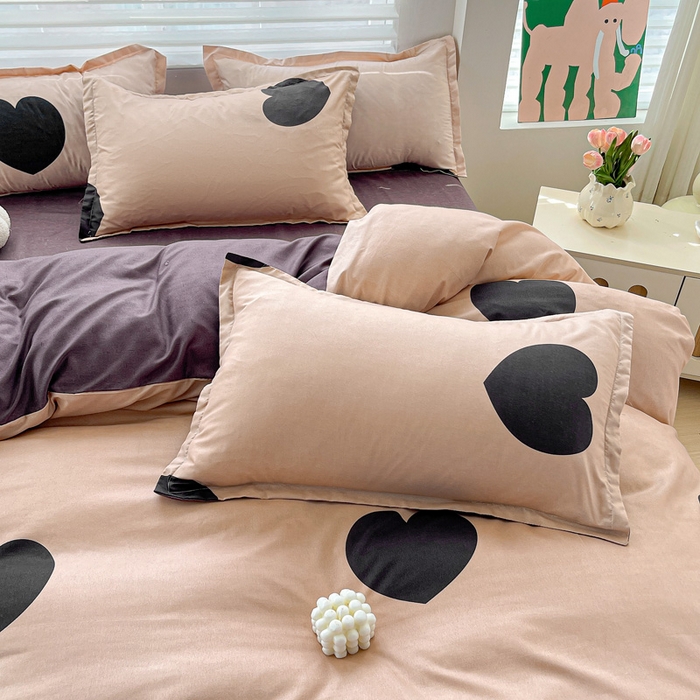 91家纺网 家纺一手货源 找家纺 朵朵家纺 2025新款芦荟棉亲肤印花系列被套单件-单被套 比心