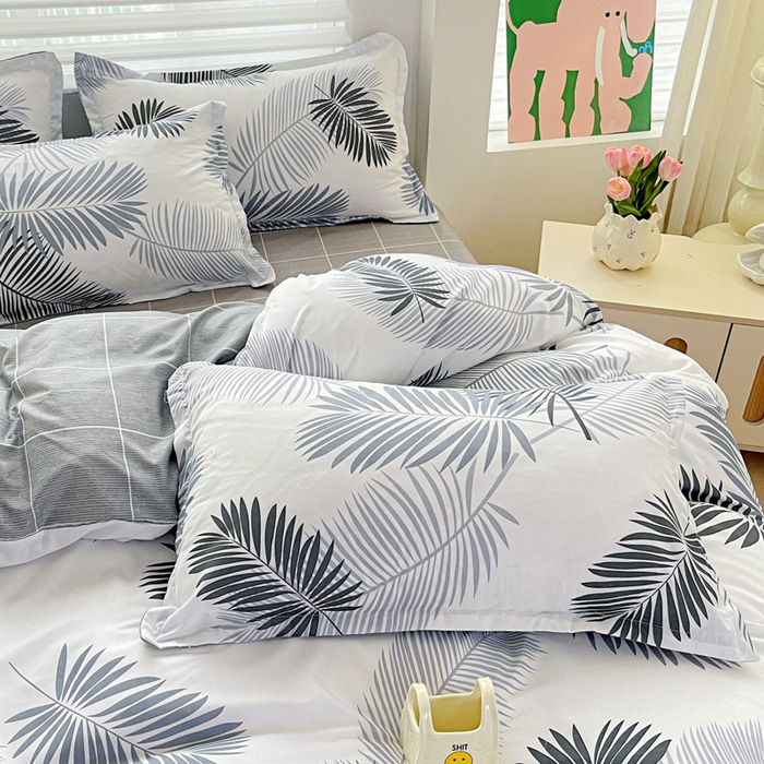 91家纺网 家纺一手货源 找家纺 朵朵家纺 2025新款芦荟棉亲肤印花系列被套单件-单被套 叶羽