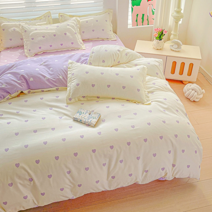 91家纺网 家纺一手货源 找家纺 朵朵家纺 2025新款芦荟棉亲肤印花系列被套单件-单被套 爱心灰