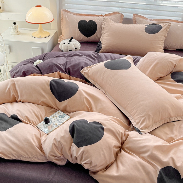 91家纺网 家纺一手货源 找家纺 朵朵家纺 2025新款芦荟棉亲肤印花系列被套单件-单被套 比心