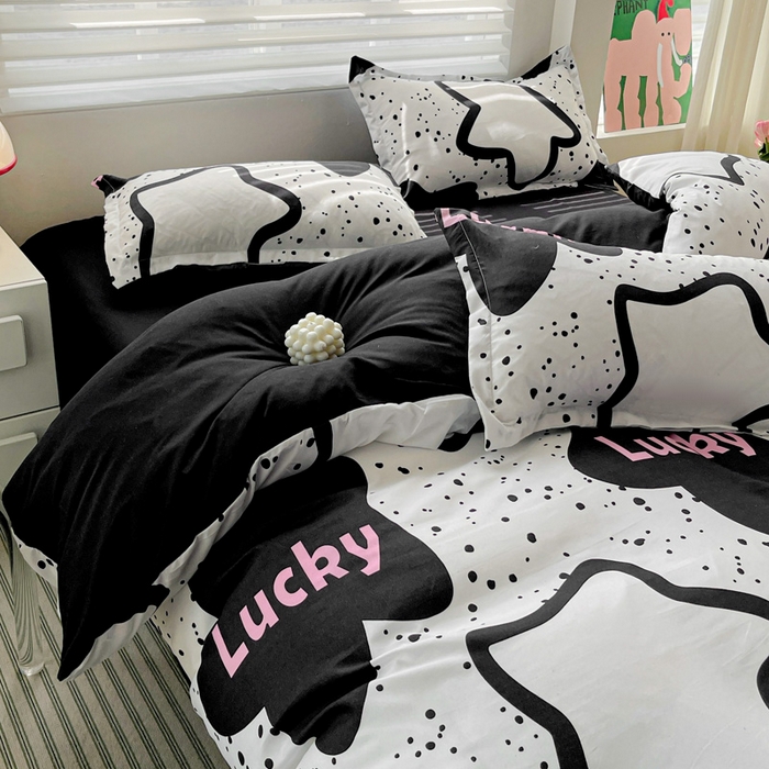 91家纺网 家纺一手货源 找家纺 朵朵家纺 2025新款芦荟棉亲肤印花系列被套单件-单被套 幸运星