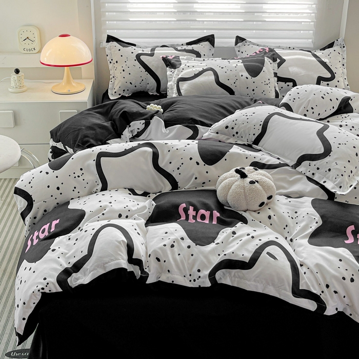 91家纺网 家纺一手货源 找家纺 朵朵家纺 2025新款芦荟棉亲肤印花系列被套单件-单被套 幸运星