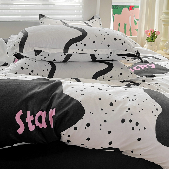 91家纺网 家纺一手货源 找家纺 朵朵家纺 2025新款芦荟棉亲肤印花系列被套单件-单被套 幸运星