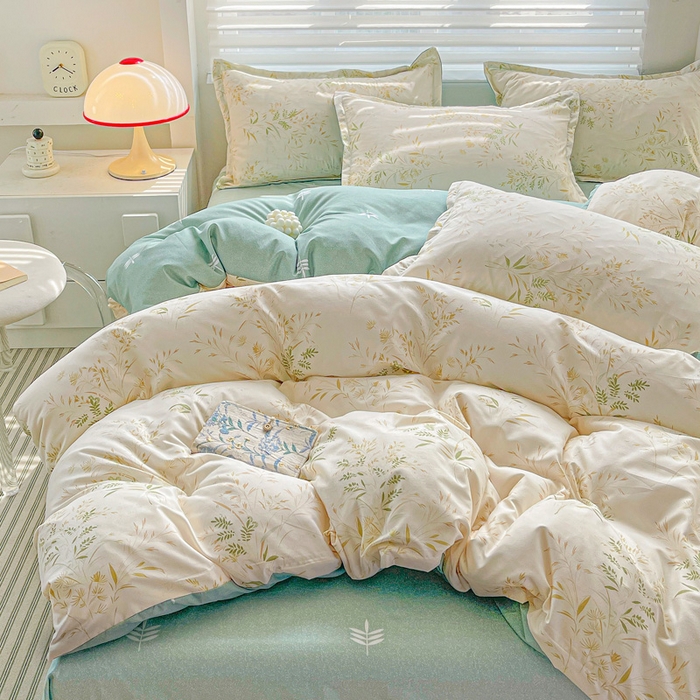 91家纺网 家纺一手货源 找家纺 朵朵家纺 2025新款芦荟棉亲肤印花系列被套单件-单被套 仙草