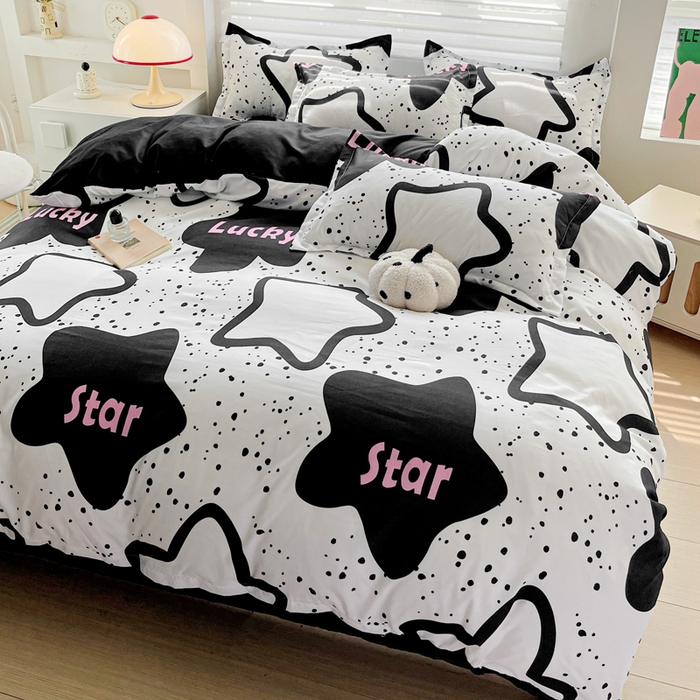 91家纺网 家纺一手货源 找家纺 朵朵家纺 2025新款芦荟棉亲肤印花系列被套单件-单被套 幸运星