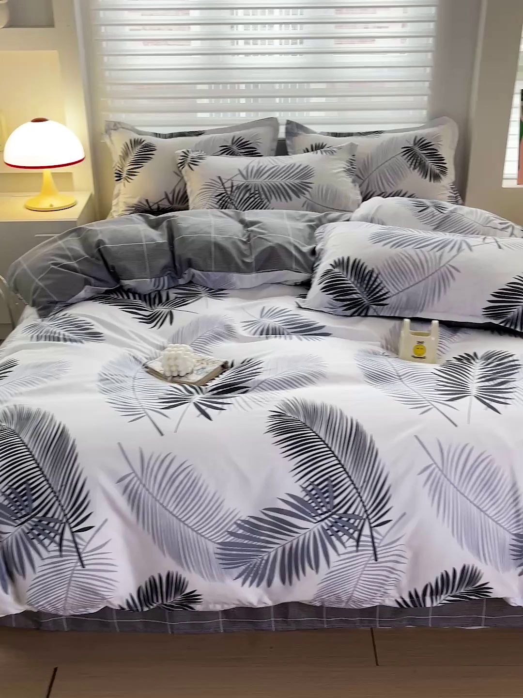 91家纺网 家纺一手货源 找家纺 朵朵家纺 2025新款芦荟棉亲肤印花系列被套单件-单被套 叶羽